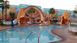 Cars pool at Art of Animation with Cozy Cone cabanas